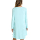 WiWi Scoop Neck Bamboo Nightgowns for Women Soft Long Sleeve Sleepwear