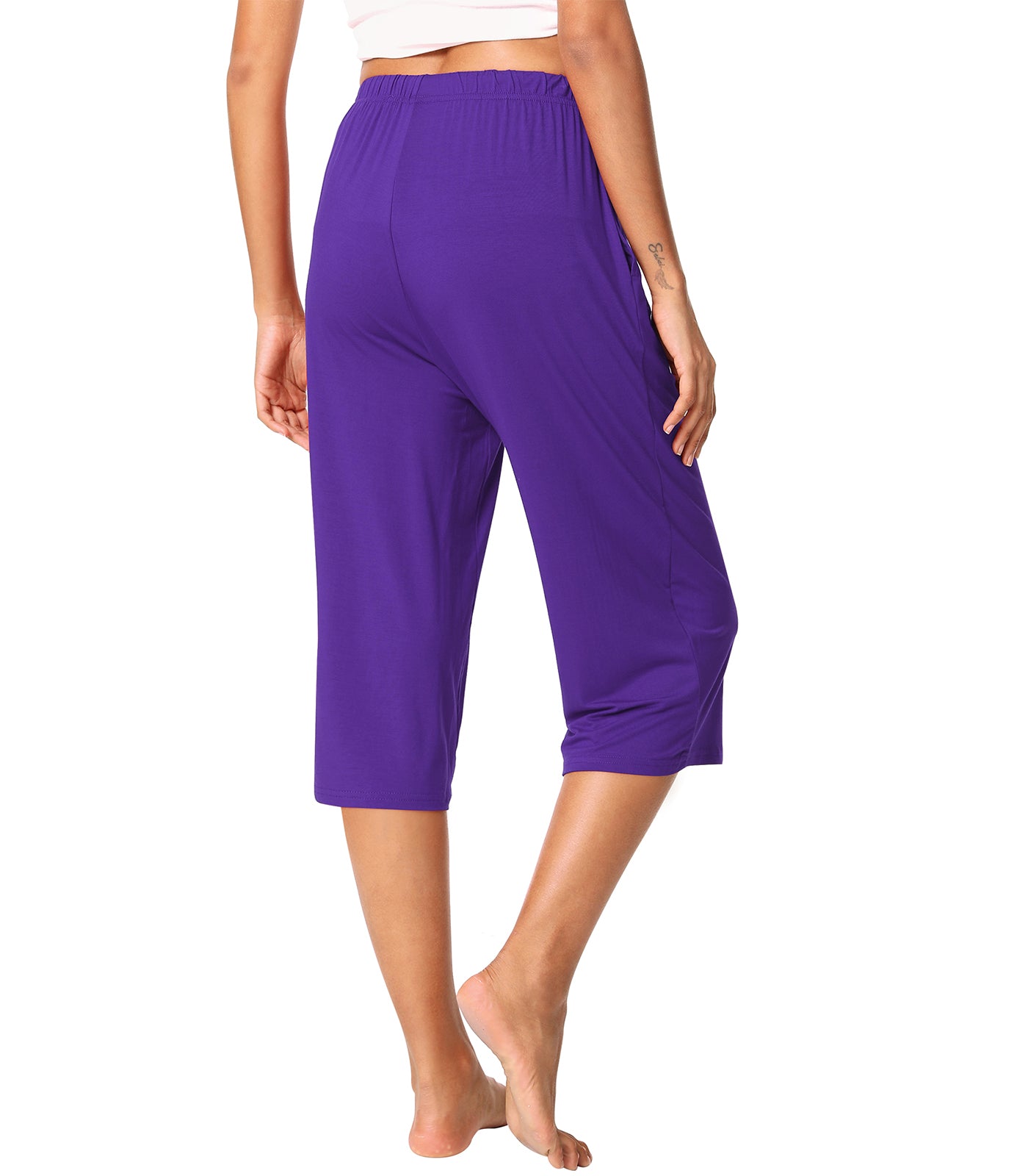 WiWi Womens Bamboo Comfy Capri Pants