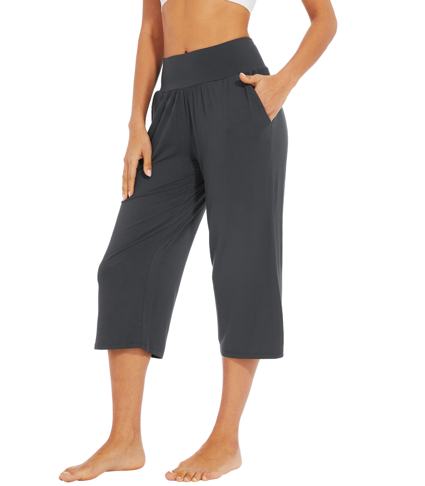 WiWi Women's Bamboo Viscose Yoga Capri Pants
