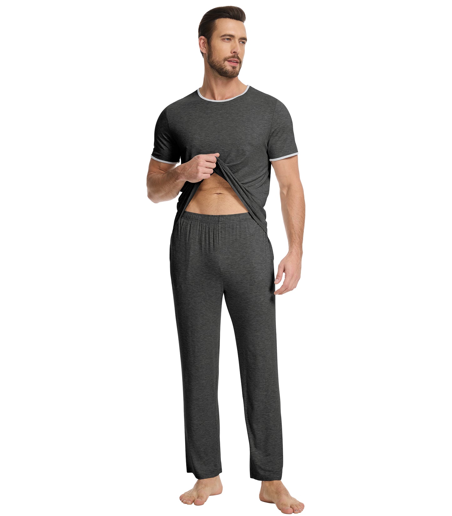 WiWi Pajama Set for Men Loungewear Soft Pajamas Sets Sleepwear