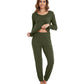 WiWi Scoop Neck Pajama Sets Sport Pajamas for Women