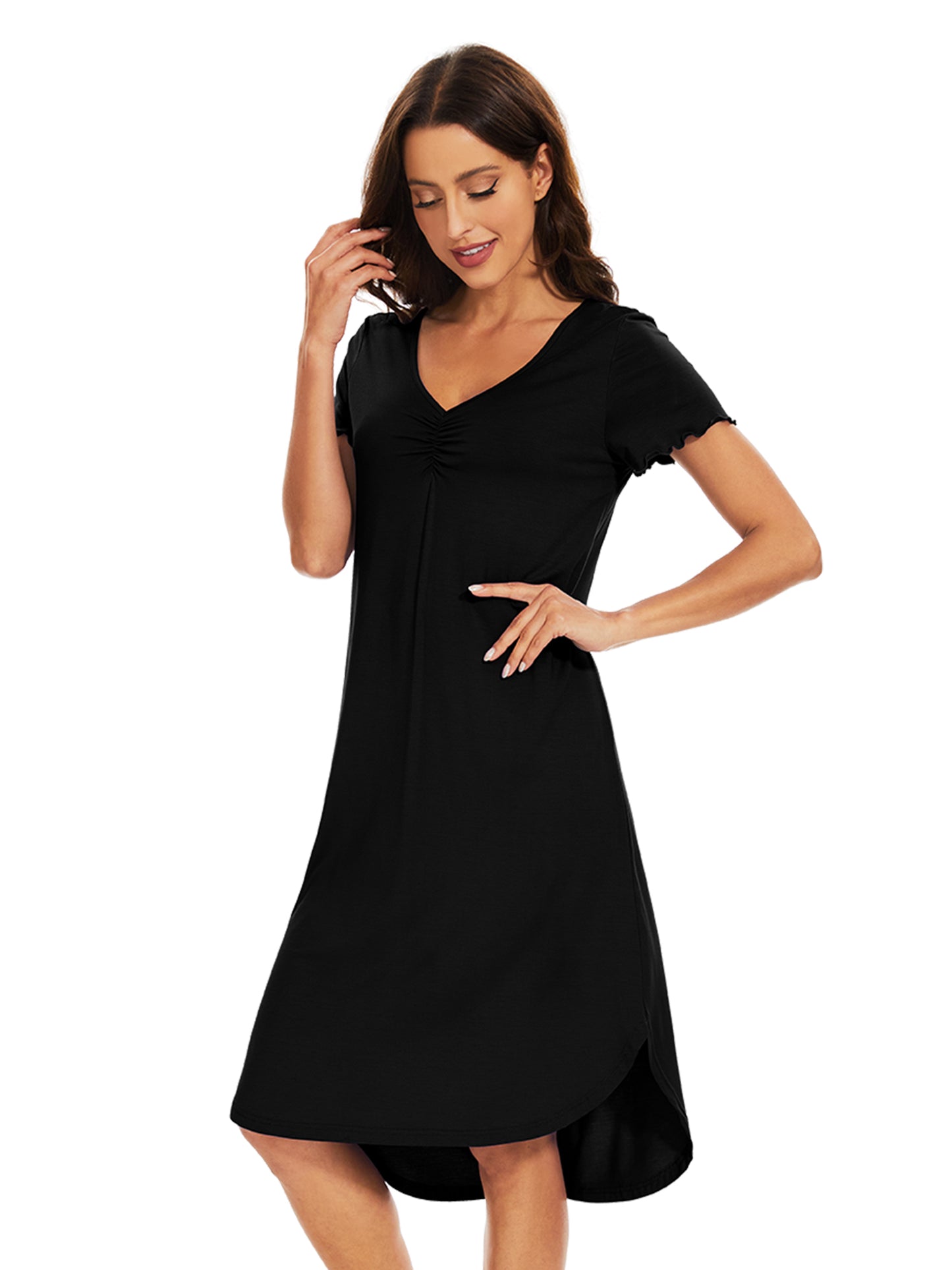 WiWi Bamboo Women Short Sleeve Nightgown
