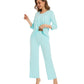 WiWi Women's Bamboo Pajamas Soft 3/4 Sleeve Pajama Sets 2 Pieces Pjs