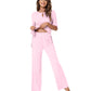 WiWi Bamboo Short Sleeve Sleepwear with Long Pants Pjs