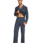 WiWi Bamboo Mens Pajamas Set Soft Button Down Cooling PJs with Pockets