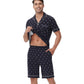 WiWi Loungewear Set for Men with Piping Notch Collar