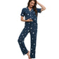 WiWi Womens Pajamas Set Soft Button Down Sleepwear