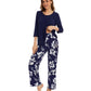 WiWi Women's Bamboo Pajamas Soft 3/4 Sleeve Pajama Sets 2 Pieces Pjs