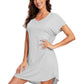 WiWi Women's Bamboo Short Sleeve Nightgown