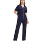 WiWi Womens Pajamas Set Soft Button Down Sleepwear
