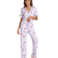 WiWi Womens Pajamas Set Soft Button Down Sleepwear