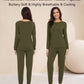 WiWi Women's Bamboo Pajama Sets Long Sleeves Top with Pants Loungewear Set