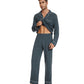 WiWi Bamboo Mens Pajamas Set Soft Button Down Cooling PJs with Pockets
