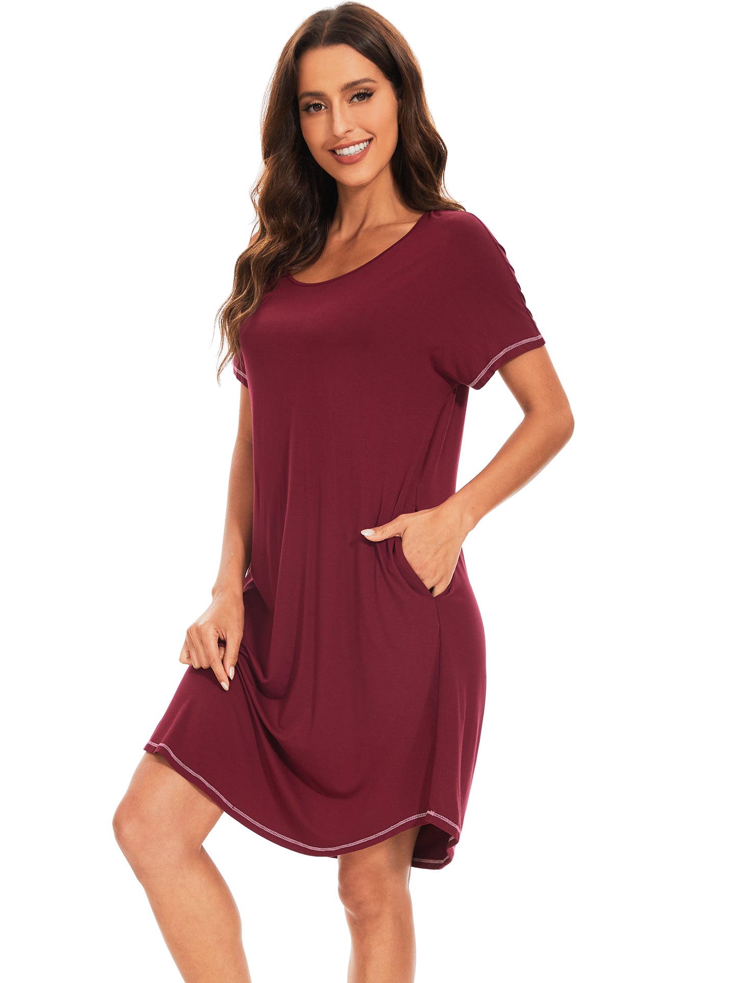 WiWi Womens Bamboo Soft Scoop Neck Nightwear