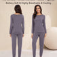 WiWi Women's Bamboo Pajama Sets Long Sleeves Top with Pants Loungewear Set