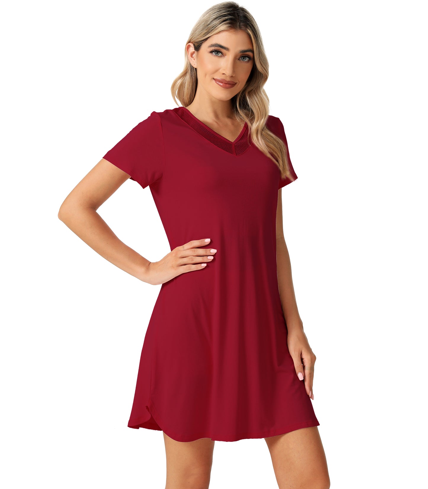 WiWi Bamboo Short Sleeve Nightgowns for Women