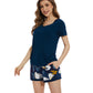 WiWi Bamboo Pajamas Set for Women Short Sets Summer Plus Size