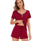 WiWi Bamboo Button Down Pajama Set for Women