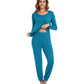 WiWi Scoop Neck Pajama Sets Sport Pajamas for Women