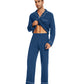 WiWi Bamboo Mens Pajamas Set Soft Button Down Cooling PJs with Pockets