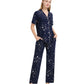 WiWi Womens Pajamas Set Soft Button Down Sleepwear