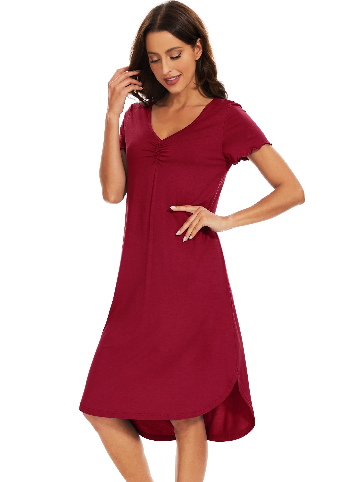 WiWi Bamboo Women Short Sleeve Nightgown