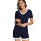 WiWi Bamboo Pajamas Set for Women Short Sets Summer Plus Size