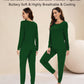 WiWi Women's Bamboo Pajama Sets Long Sleeves Top with Pants Loungewear Set