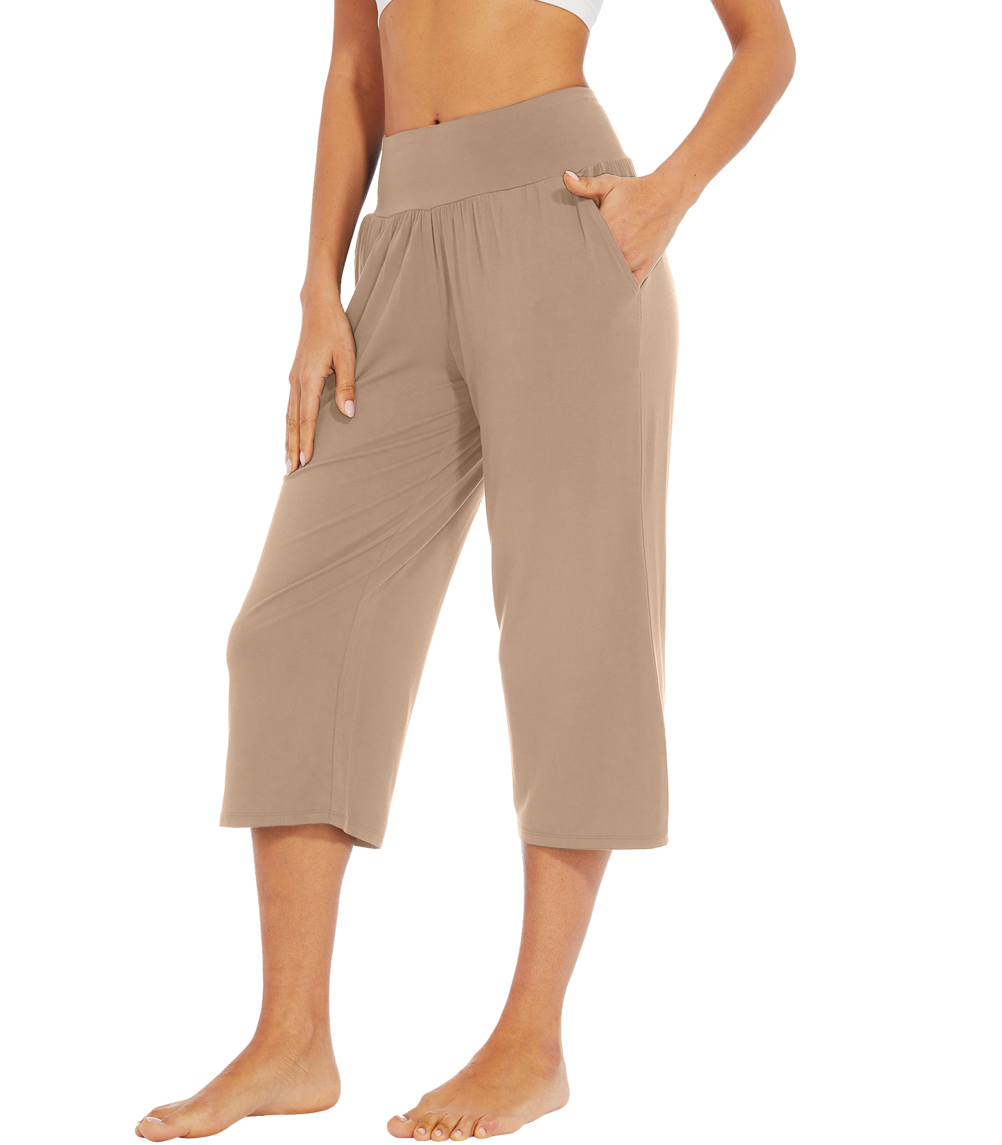 WiWi Women's Bamboo Viscose Yoga Capri Pants