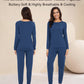 WiWi Women's Bamboo Pajama Sets Long Sleeves Top with Pants Loungewear Set