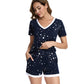 WiWi Bamboo Pajamas Set for Women Short Sets Summer Plus Size