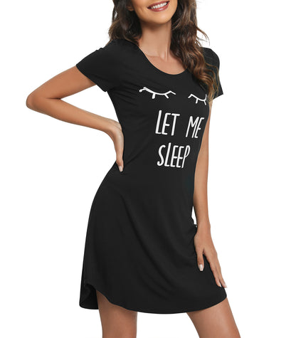 WiWi Bamboo Nightgowns for Women Short Sleeve Sleepshirt