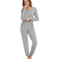 WiWi Scoop Neck Pajama Sets Sport Pajamas for Women