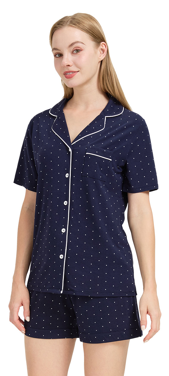 WiWi Bamboo Pajamas Set for Women Shorts Pjs Sleepwear