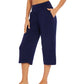 WiWi Women's Bamboo Viscose Yoga Capri Pants