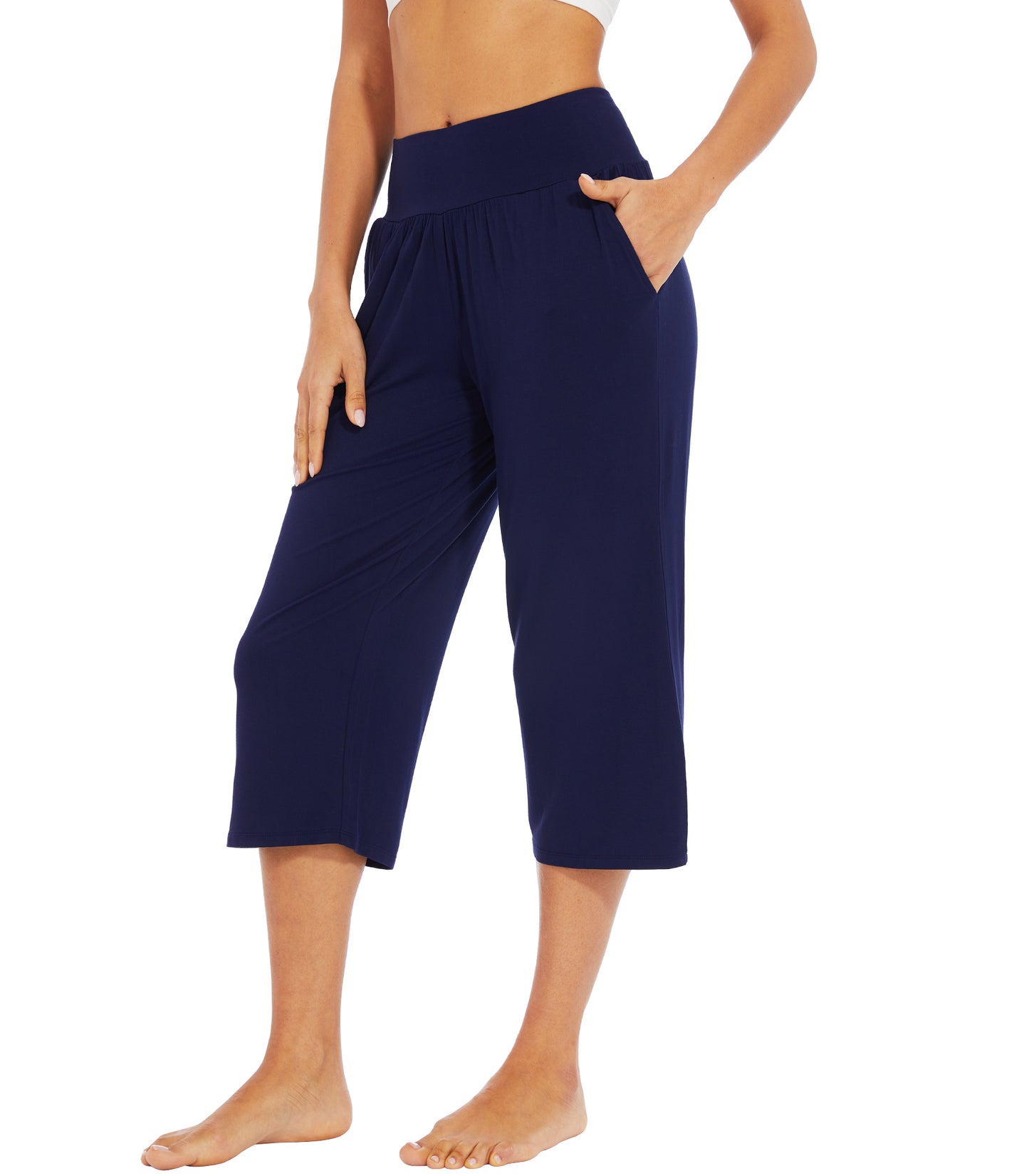 WiWi Women's Bamboo Viscose Yoga Capri Pants