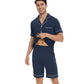 WiWi Loungewear Set for Men with Piping Notch Collar