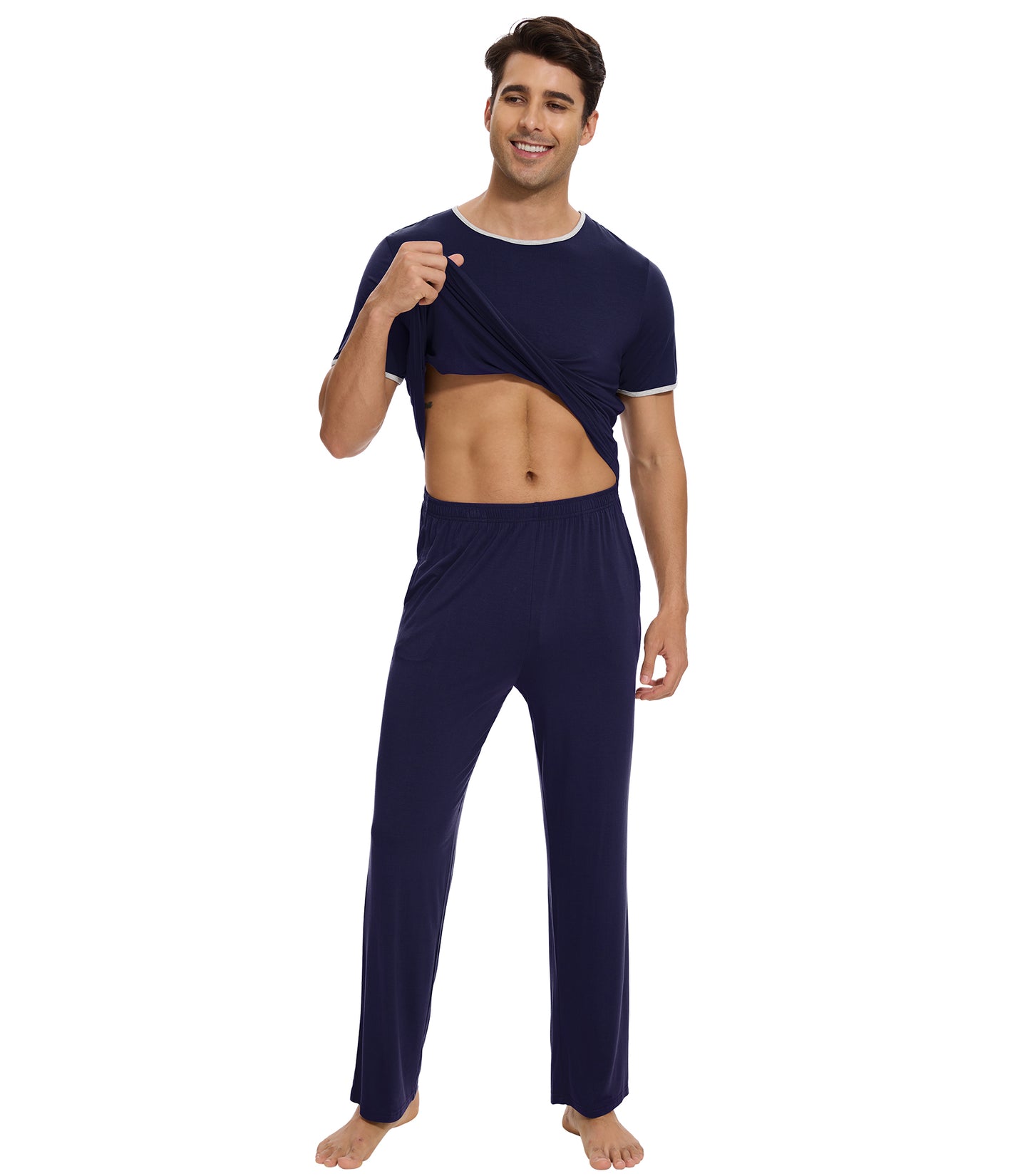 WiWi Pajama Set for Men Loungewear Soft Pajamas Sets Sleepwear