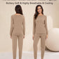 WiWi Women's Bamboo Pajama Sets Long Sleeves Top with Pants Loungewear Set