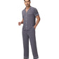 WiWi Men's Pajama Set Button Down Classic Notch Collar Loungewear
