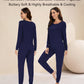 WiWi Women's Bamboo Pajama Sets Long Sleeves Top with Pants Loungewear Set