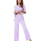 WiWi Bamboo Short Sleeve Sleepwear with Long Pants Pjs