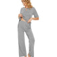 WiWi Bamboo Short Sleeve Sleepwear with Long Pants Pjs