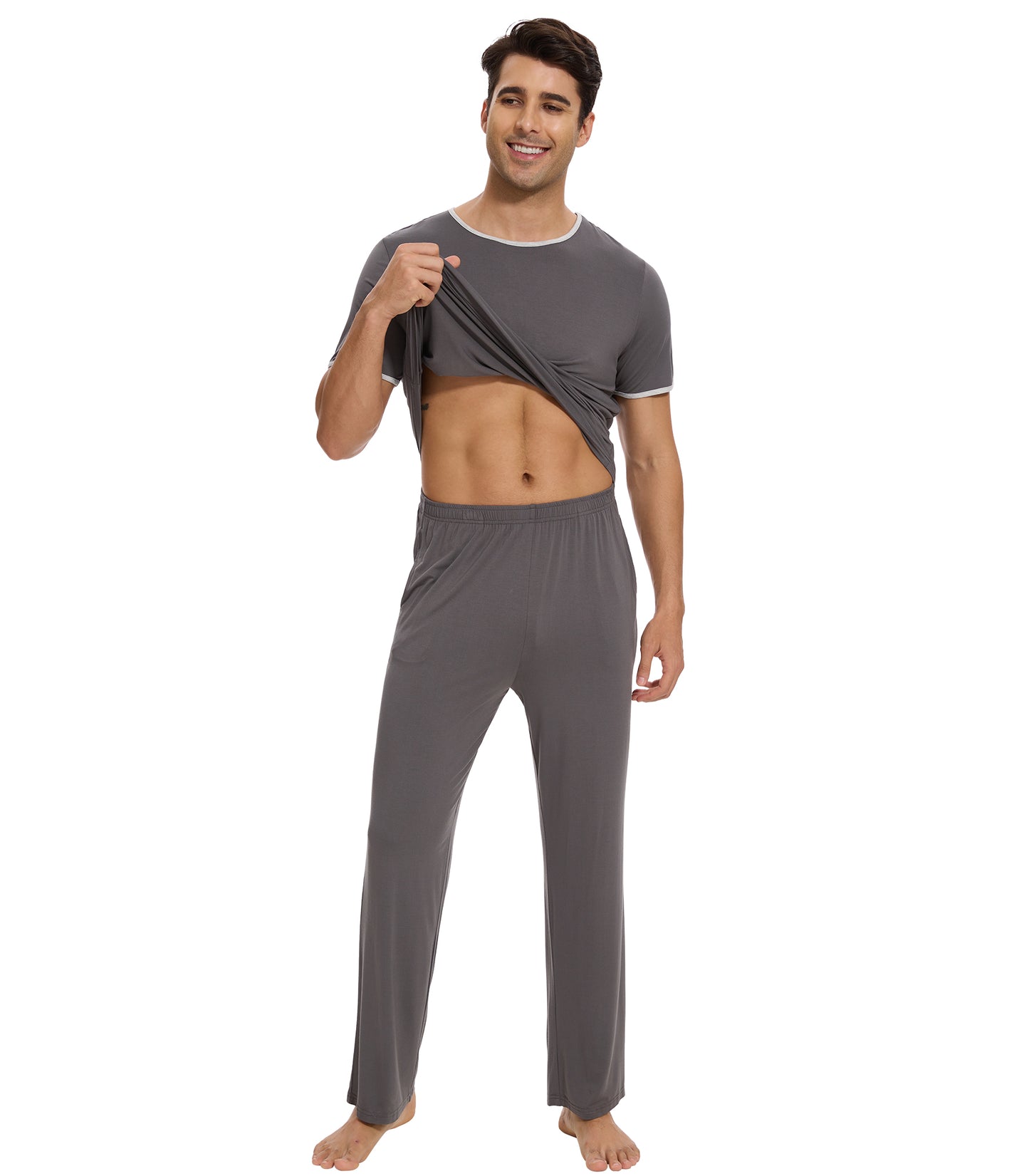 WiWi Pajama Set for Men Loungewear Soft Pajamas Sets Sleepwear