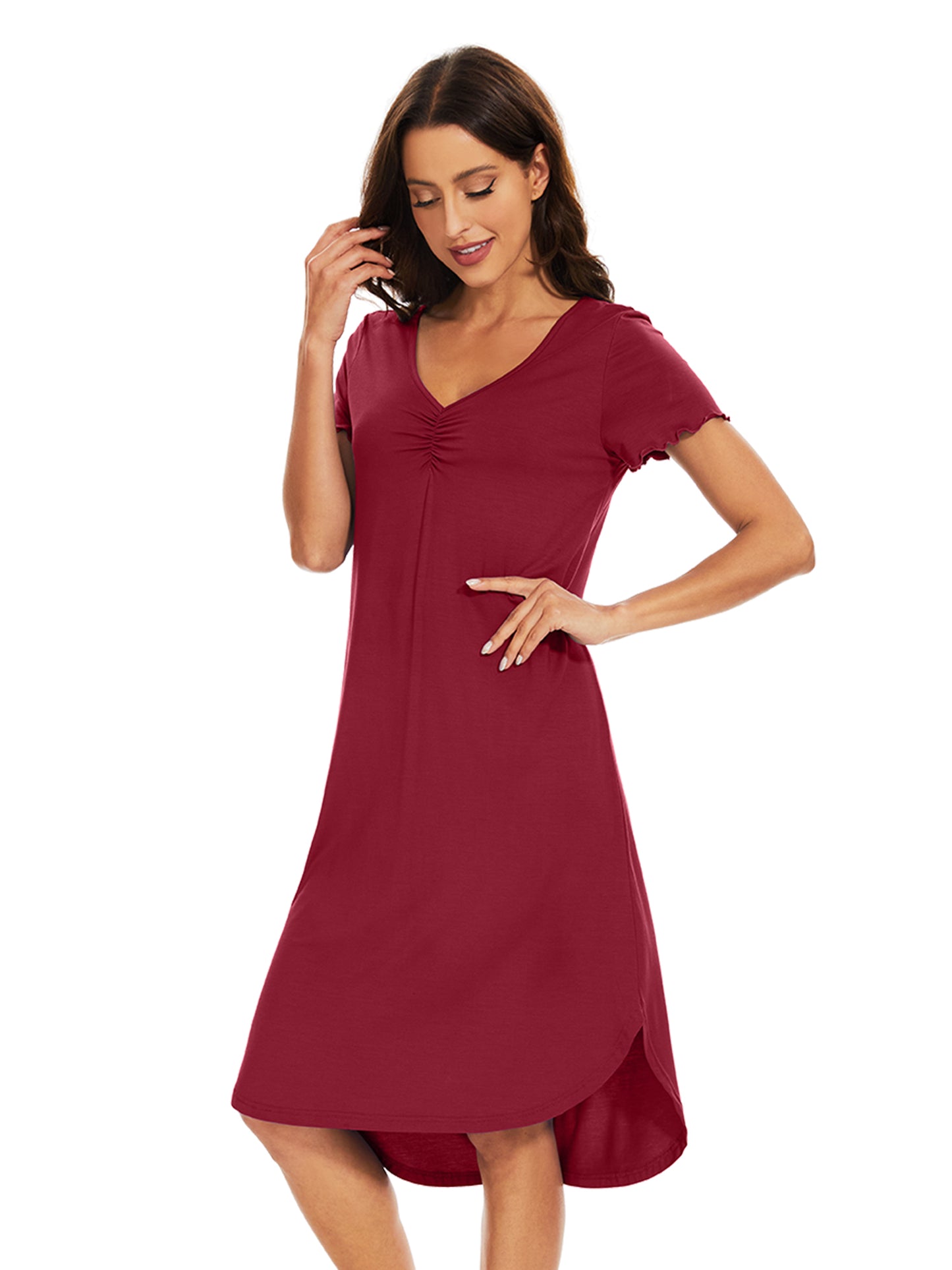 WiWi Bamboo Women Short Sleeve Nightgown