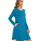 WiWi Scoop Neck Bamboo Nightgowns for Women Soft Long Sleeve Sleepwear