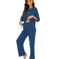 WiWi Women's Bamboo Pajama Sets Soft Loose Comfy Top with Pants