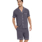 WiWi Loungewear Set for Men with Piping Notch Collar