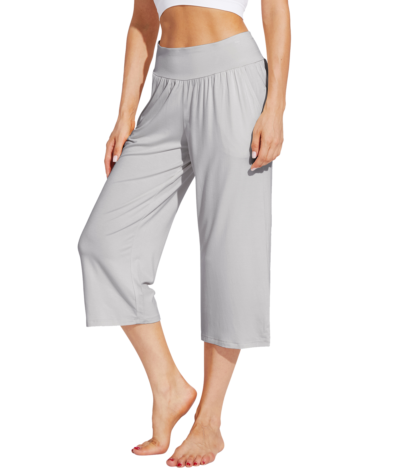 WiWi Women's Bamboo Viscose Yoga Capri Pants