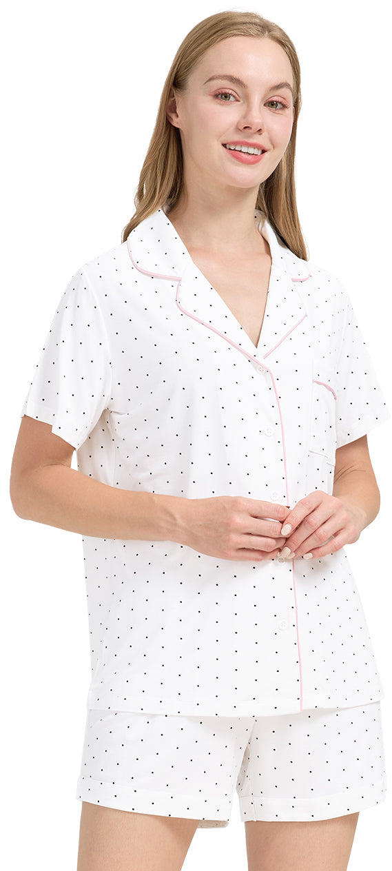 WiWi Bamboo Pajamas Set for Women Shorts Pjs Sleepwear